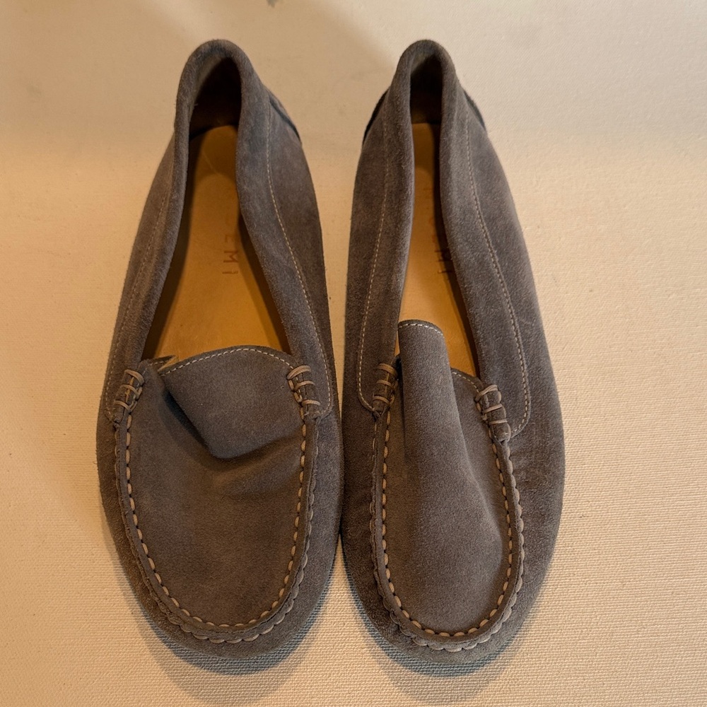 Men's Suede Slip-On Loafers in Charcoal Gray
